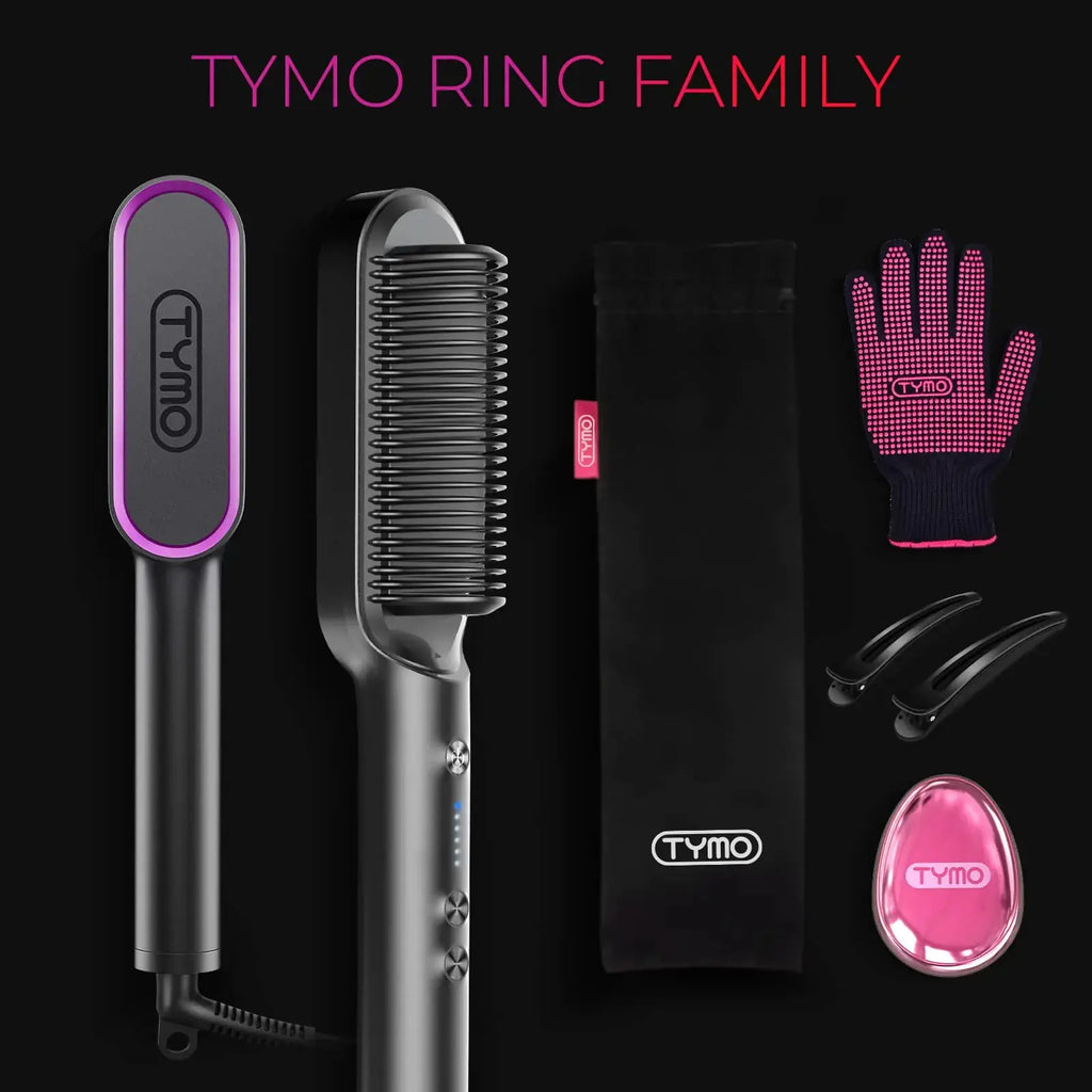 Hair Straightener Brush, TYMO Ring Hair Straightener Comb Straightening Brush for Women