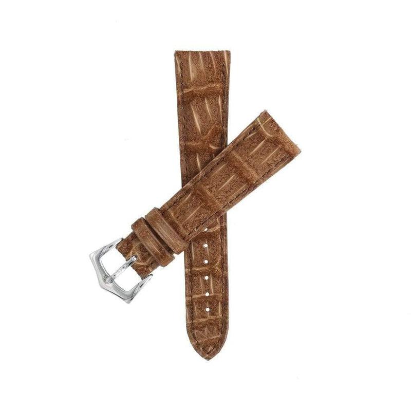 Hand-Sewn Gold Alligator Nubuck Watch Strap