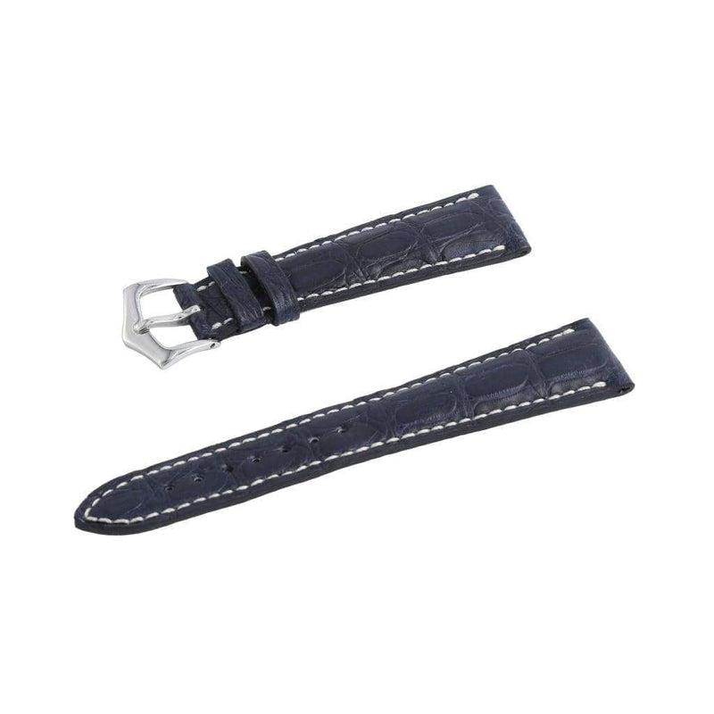 Hand-Sewn Matt Blue Caiman Watch Strap