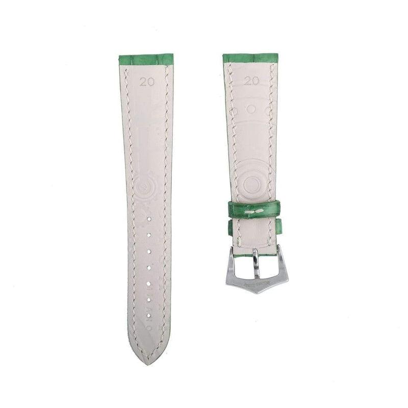 Hand-Sewn Matt Green Caiman Watch Strap