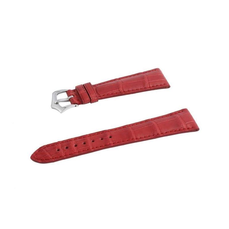 Hand-Sewn Matt Red Caiman Watch Strap