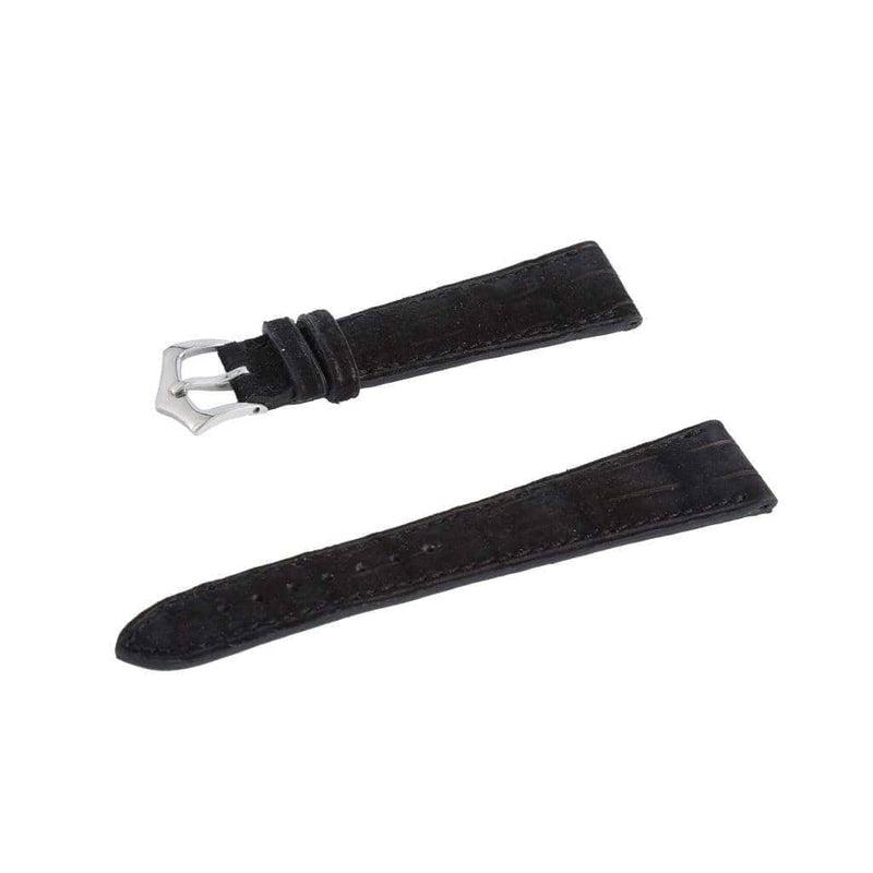 Hand Stitches Black Alligator Nubuck Watch Strap