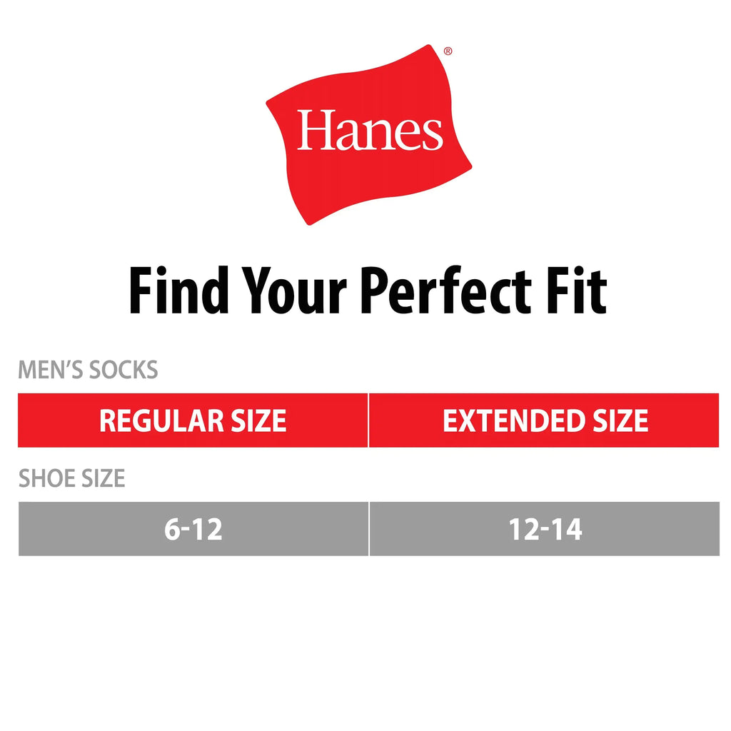 Hanes Black Men's Work Socks - Cool Comfort Fabric With FreshIQ Odor Protection