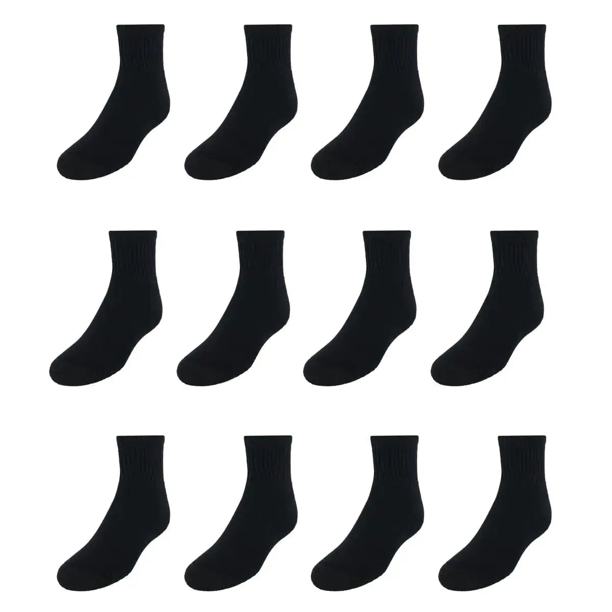 Hanes Boys' Socks, Double Tough Cushioned Ankle and No Show, 12-Pair Packs Large No Show - Black - 12 Pack