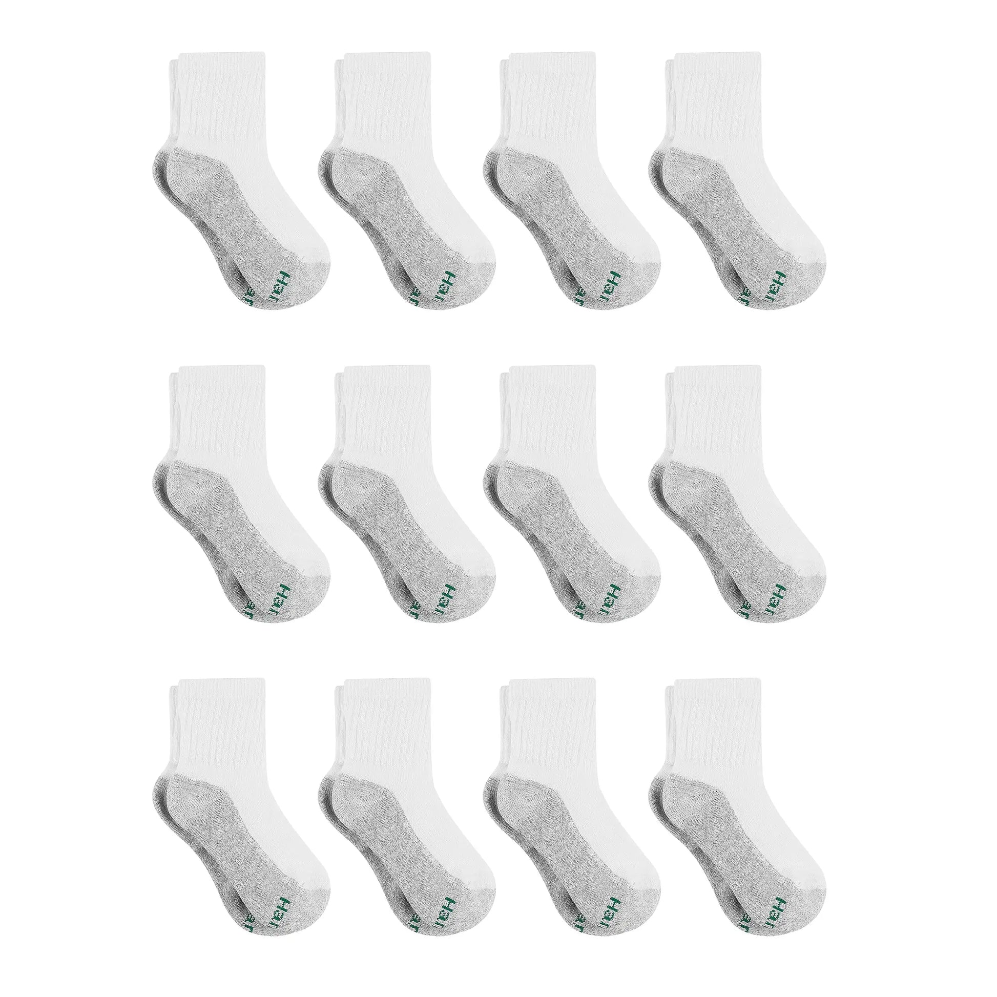 Hanes Boys' Socks, Double Tough Cushioned Ankle and No Show, 12-Pair Packs Large No Show - Black - 12 Pack