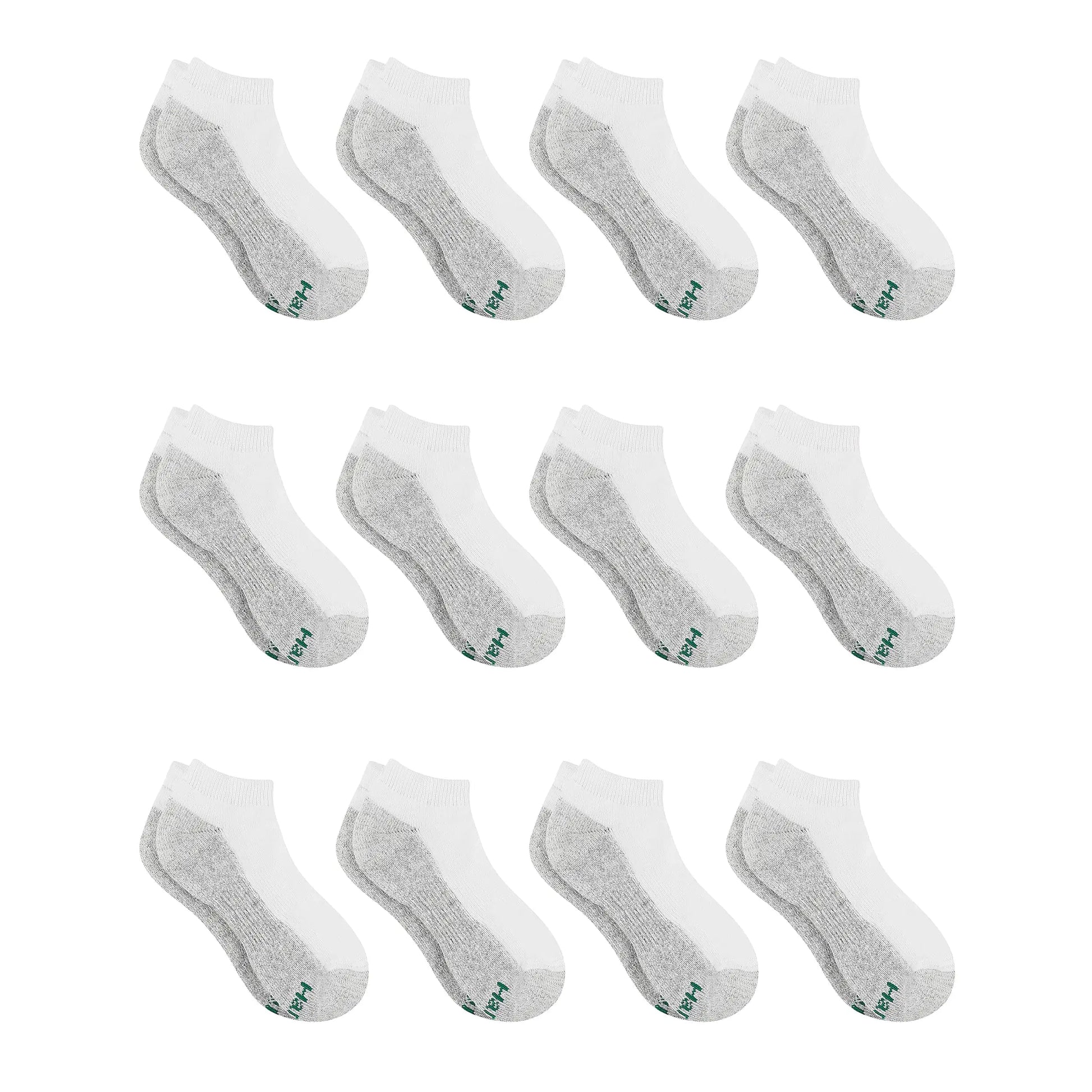 Hanes Boys' Socks, Double Tough Cushioned Ankle and No Show, 12-Pair Packs Large No Show - Black - 12 Pack