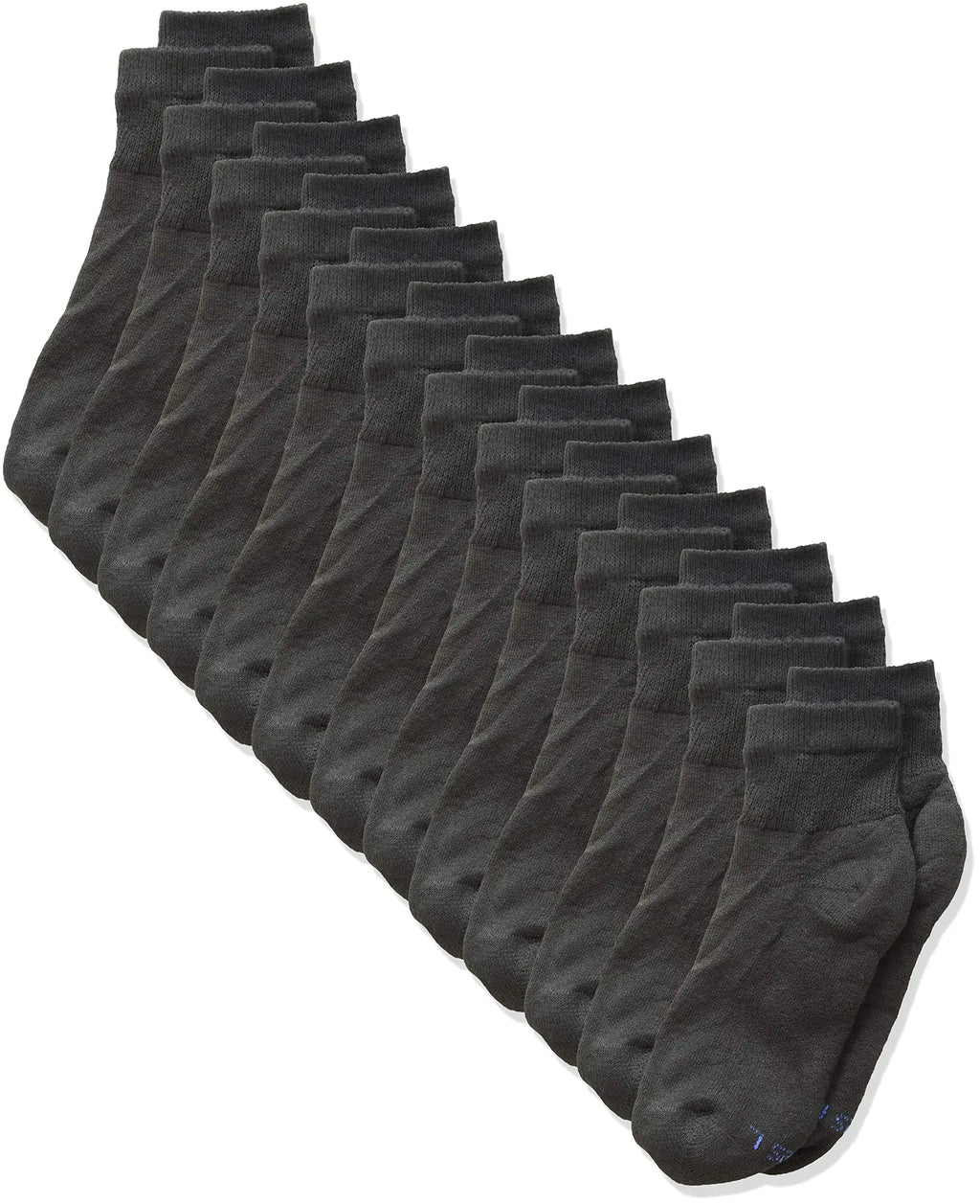 Hanes Boys' Socks, Double Tough Cushioned Ankle and No Show, 12-Pair Packs Large No Show - Black - 12 Pack