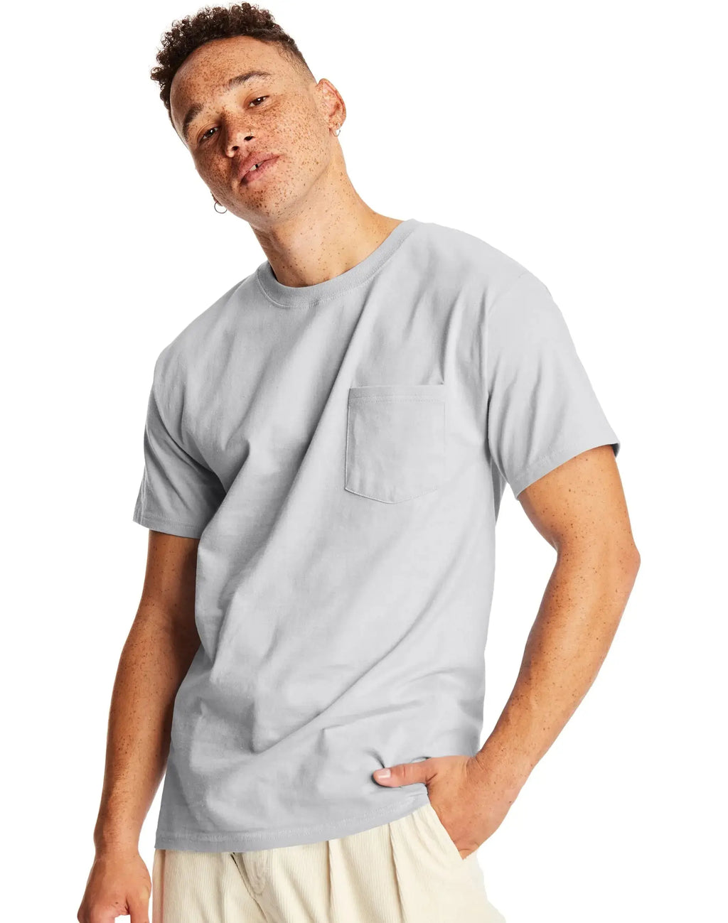 Hanes Men's Heavyweight Pocket T-Shirt - Beefy-T Cotton Crewneck with Pocket, 2-Pack, 3X-Large