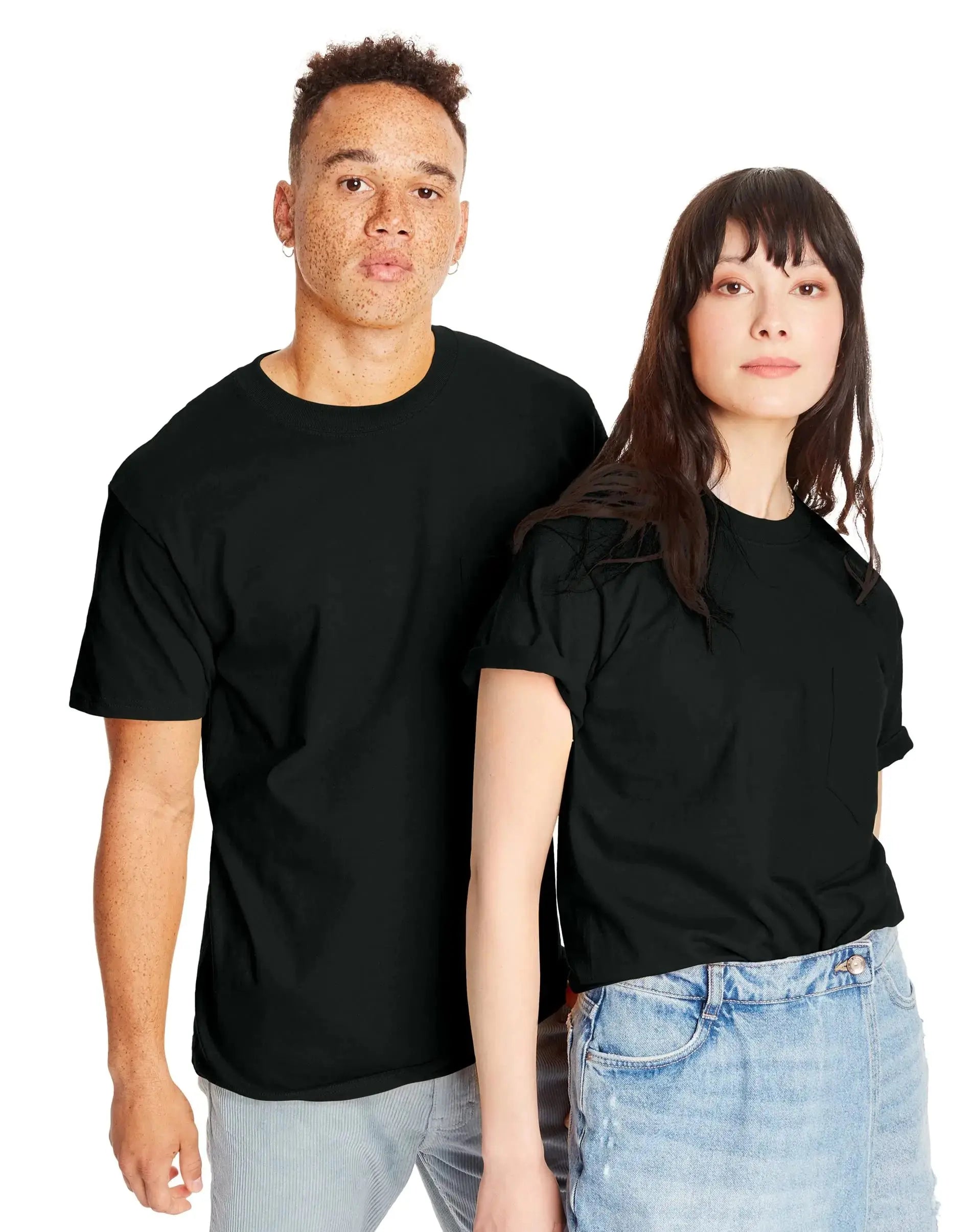 Hanes Men's Heavyweight Pocket T-Shirt - Beefy-T Cotton Crewneck with Pocket, 2-Pack, 3X-Large