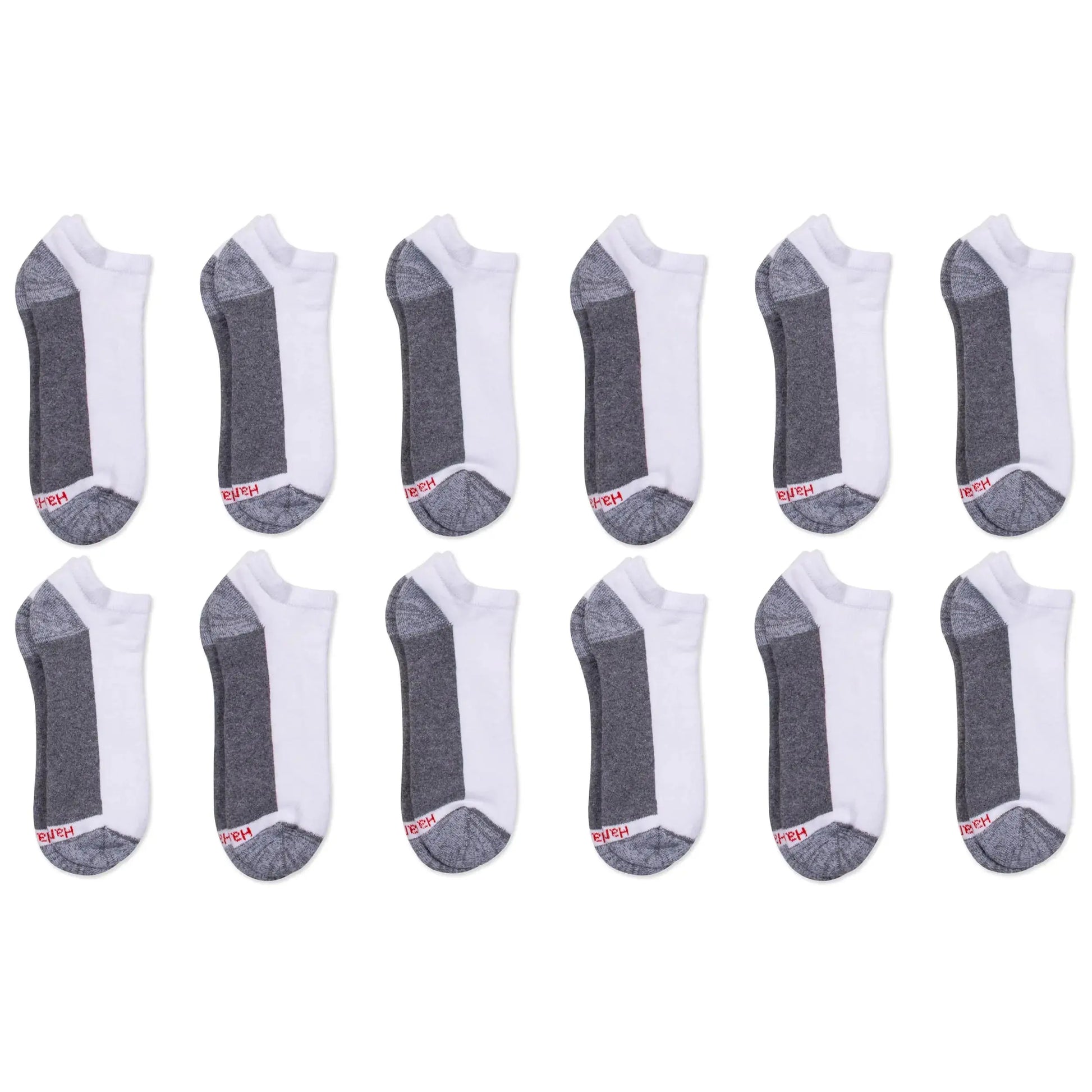 Hanes Men's Max Cushion Low Cut Socks White - 12 Pack size 6-12