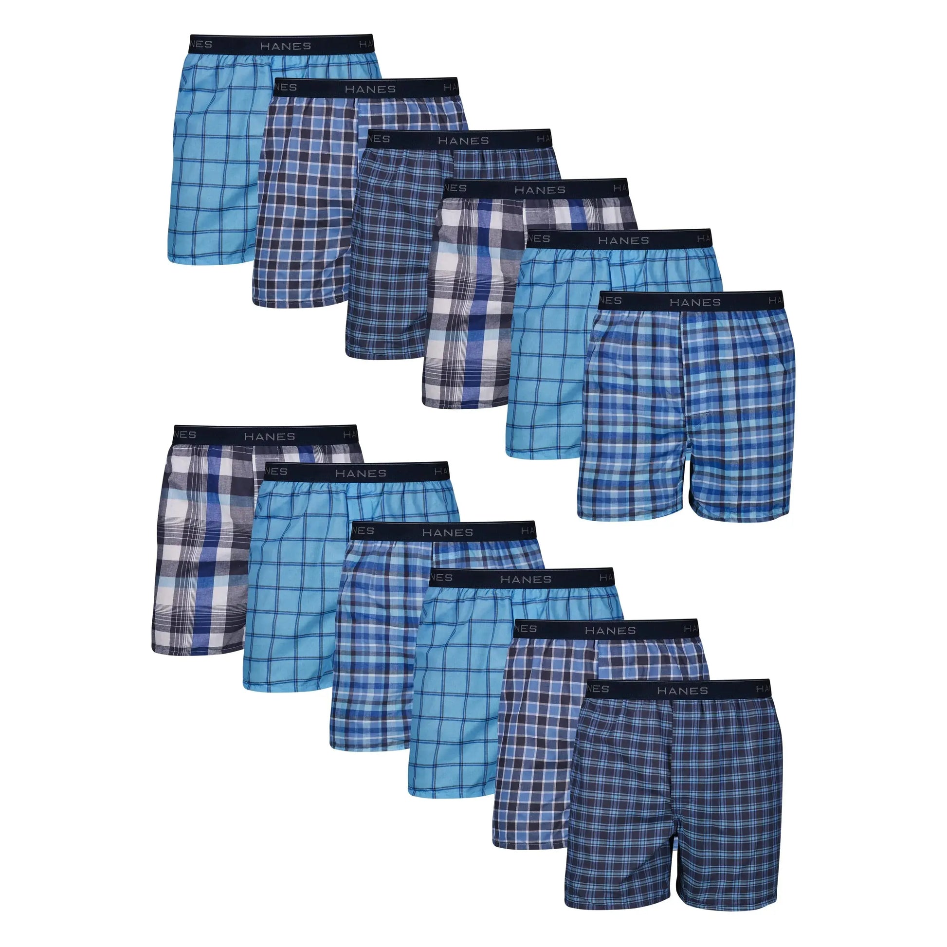 Hanes Men's Tagless Boxer Underwear, Exposed Waistband, Multi-packs