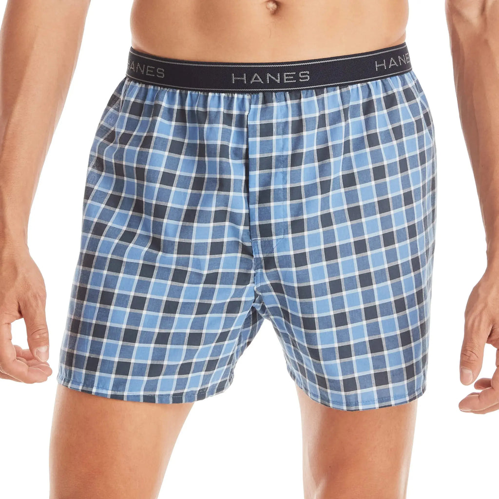 Hanes Men's Tagless Boxer Underwear, Exposed Waistband, Multi-packs