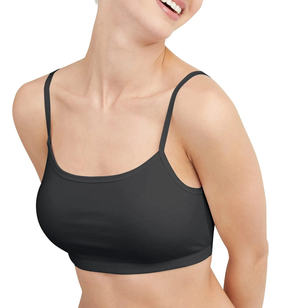Hanes Women's Cotton String Bralette  - 3-Pack X-Large Black