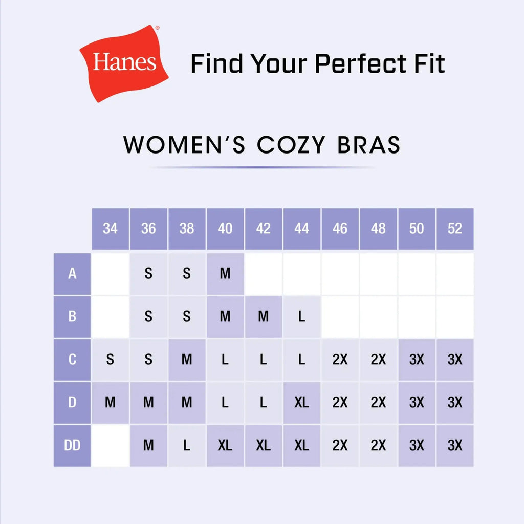 Hanes Women's Cozy Wireless Bra | Full-Coverage Pullover Bra - Seamless T-Shirt Bra