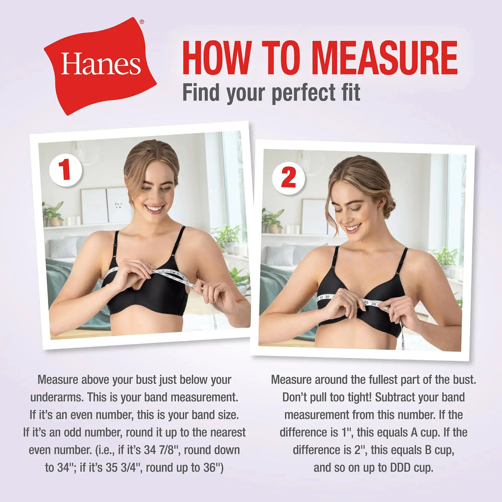 Hanes Women's Cozy Wireless Bra | Full-Coverage Pullover Bra - Seamless T-Shirt Bra