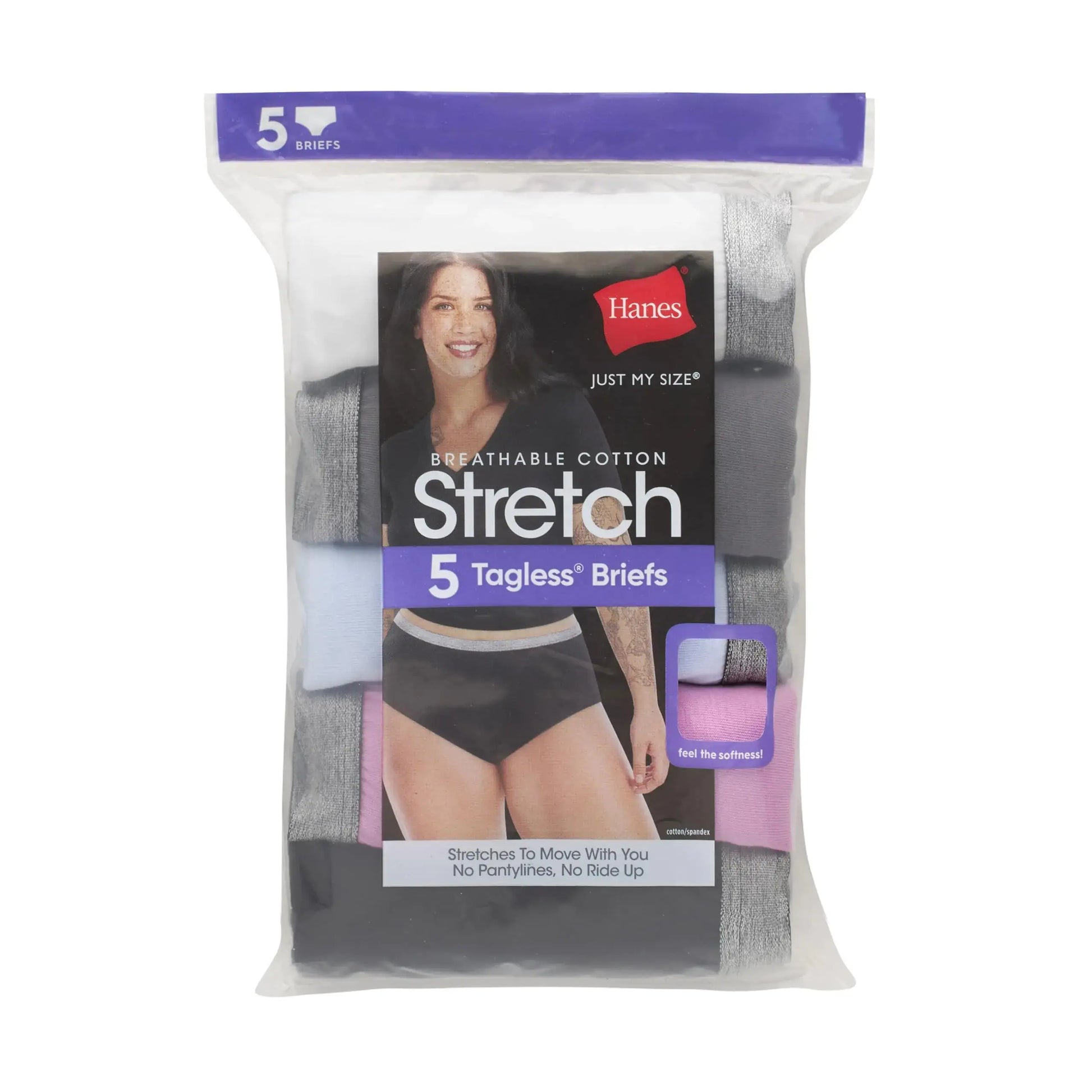 Hanes Women's Just My Size Brief Underwear - Cotton Stretch Brief Panties