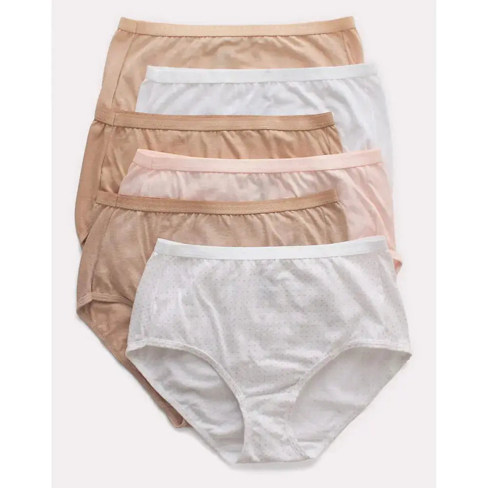 Hanes womens High-waisted Briefs Panties Pack, Lightweight Moisture-wicking Underwear, 6-pack