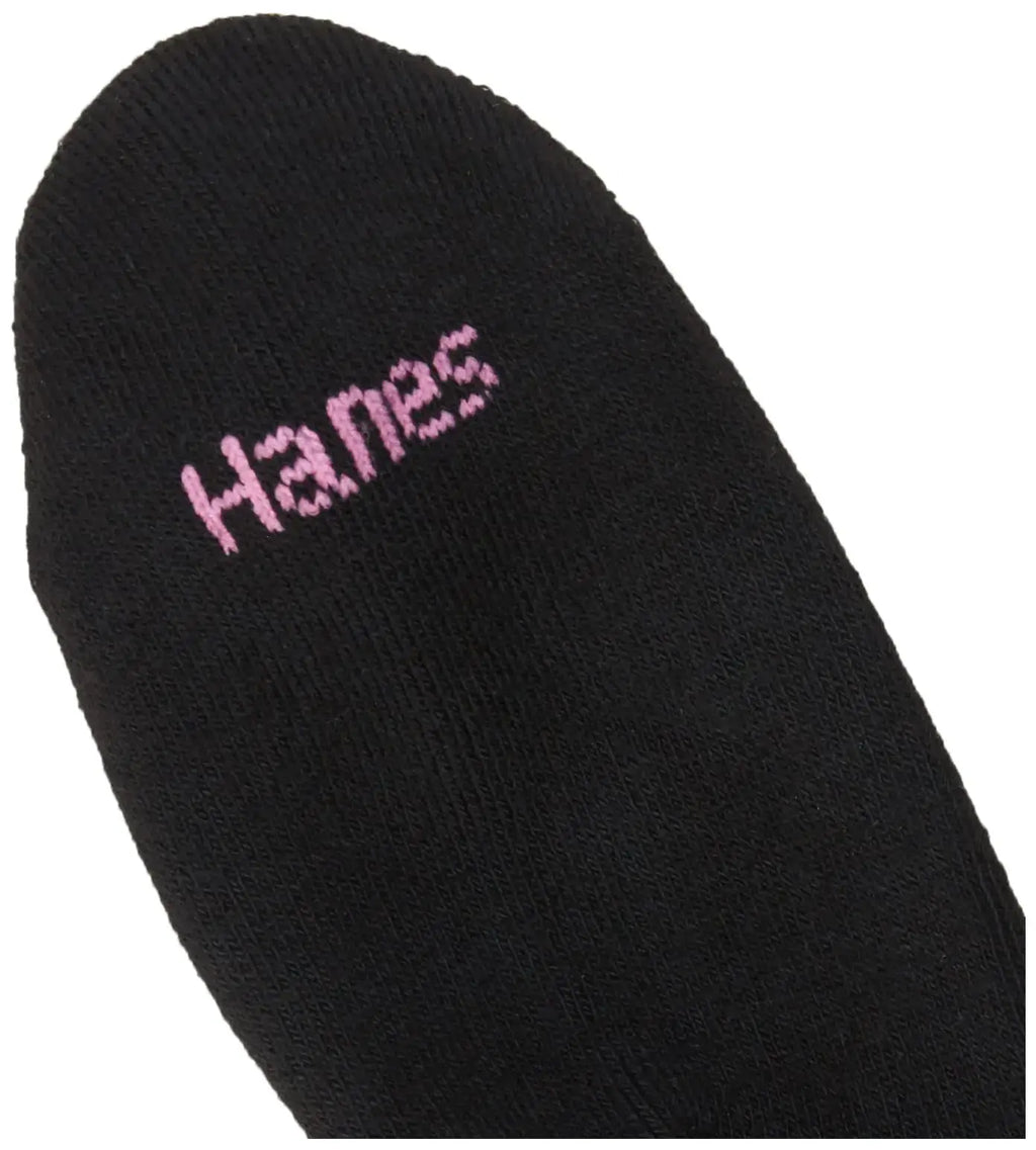 Hanes womens Ultimate Comfort Toe Seamed Ankle Socks Pack Of 6 5-9 Black - 6 Pack