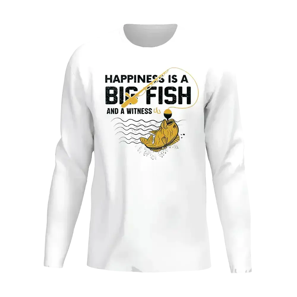 Happiness Is A Big Fish Men Long Sleeve Shirt