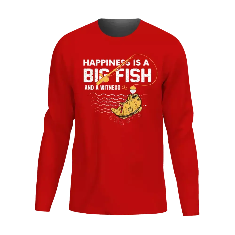 Happiness Is A Big Fish Men Long Sleeve Shirt