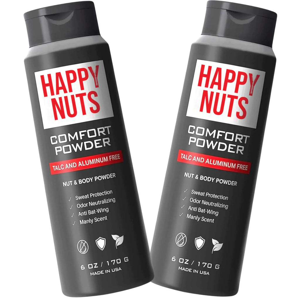 Happy Nuts Comfort Body Powder - Anti-Chafing, Sweat Defense & Odor Control(Pack of 2)
