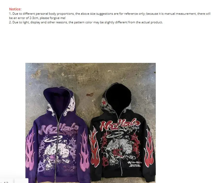 Harajuku Skull Print hoodies women