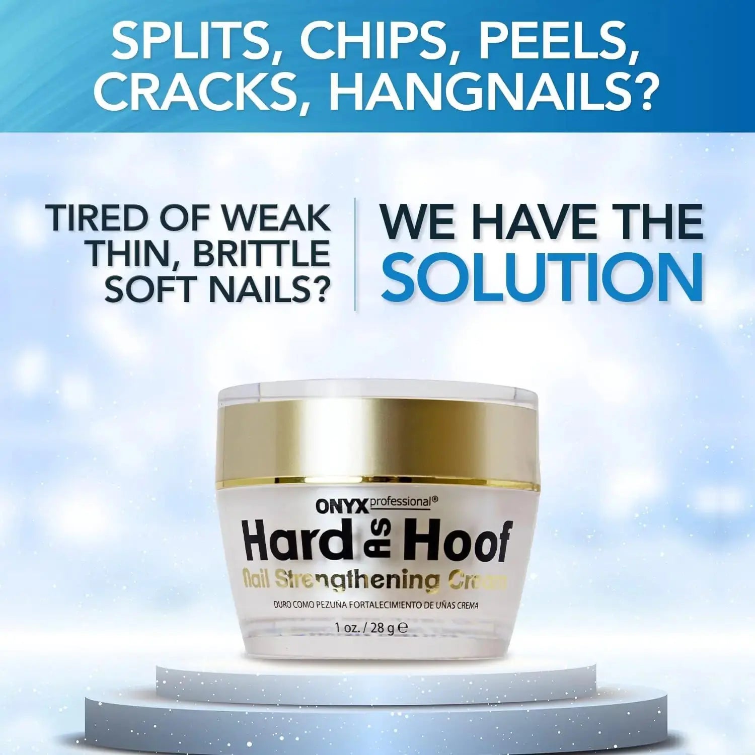 Hard As Hoof Nail Strengthening Cream - Coconut Scent, Nail Growth & Cuticle Conditioning (1 oz)