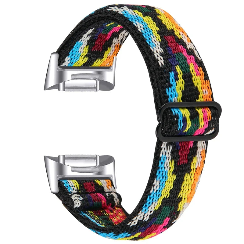 Fitbit Charge 6 5 Nylon Strap - Elastic Sport Fabric Design
