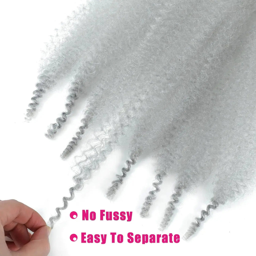 Hbegant Springy Afro Twist Hair 24 Inch - Pre Fluffed Spring Hair Extensions Gray