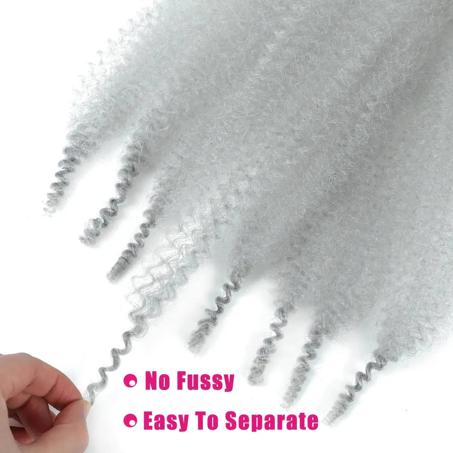 Hbegant Springy Afro Twist Hair 24 Inch - Pre Fluffed Spring Hair Extensions Gray
