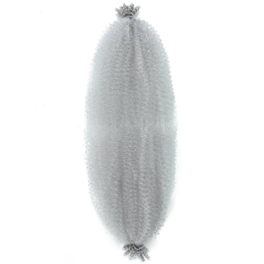 Hbegant Springy Afro Twist Hair 24 Inch - Pre Fluffed Spring Hair Extensions Gray