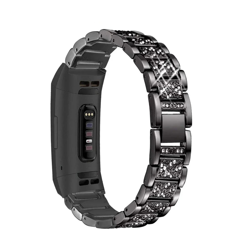 Fitbit Charge 6, 5, 4, 3 Metal Band Luxury Rhinestone Strap