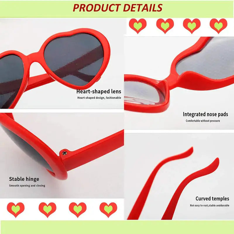 Heart Shaped Sunglasses - 100% UV Protection