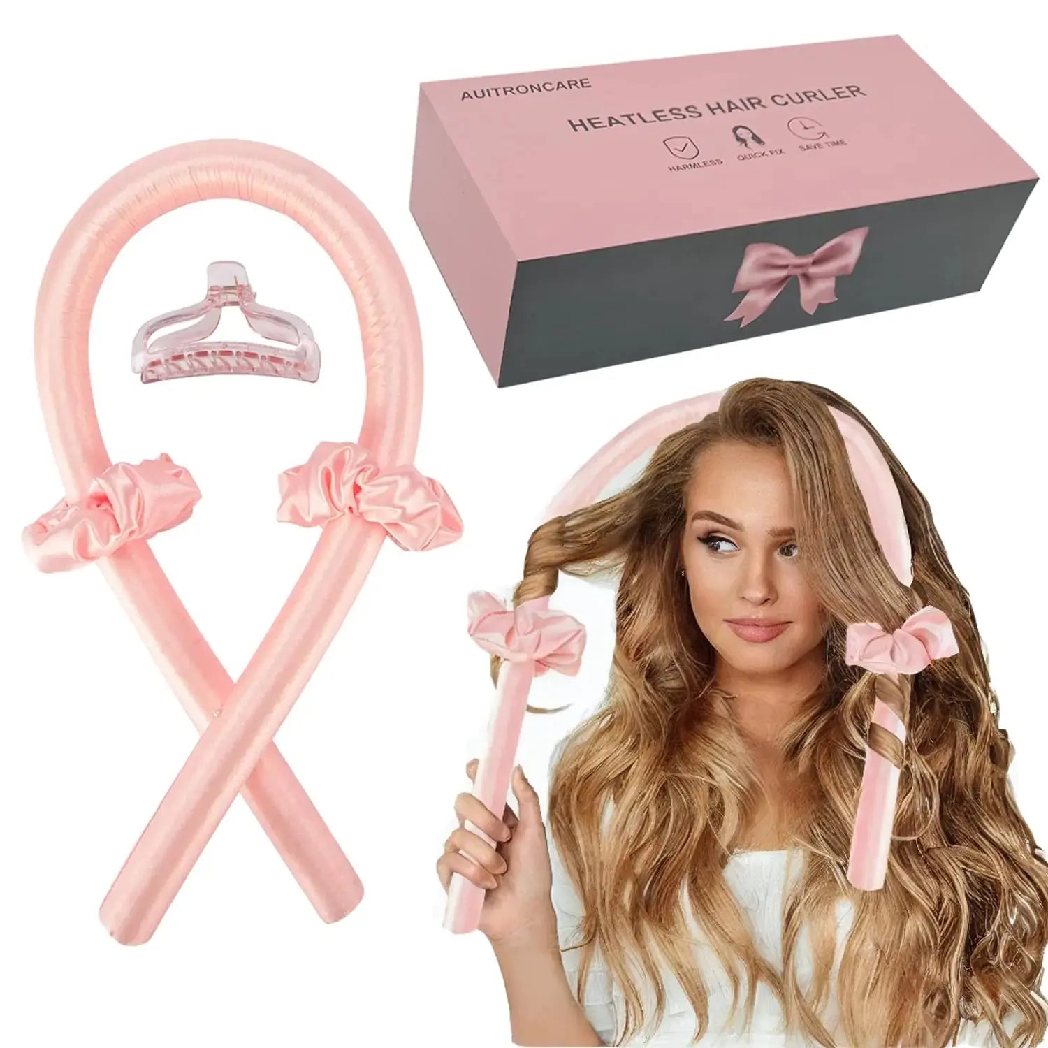 Heatless Curling set,Silk Curls Rod Headband,No Heat Rollers to Sleep in Overnight