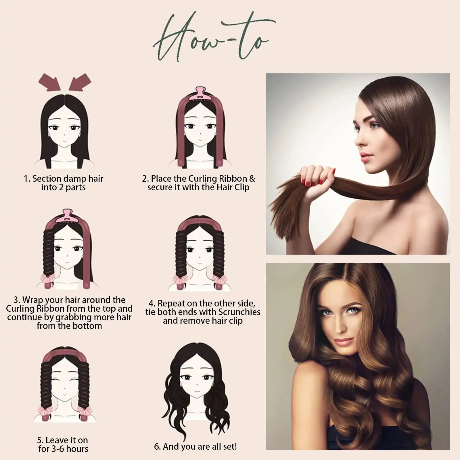 Heatless Curling set,Silk Curls Rod Headband,No Heat Rollers to Sleep in Overnight