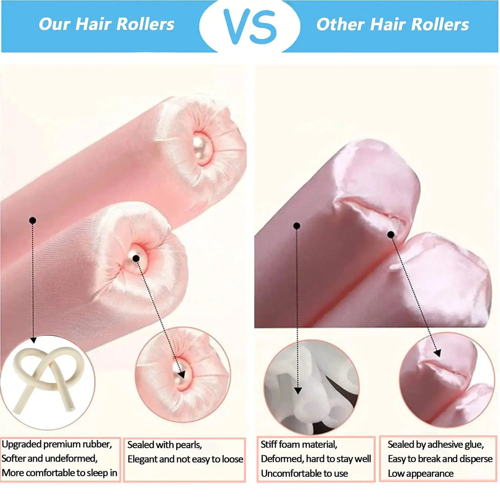 Heatless Curling set,Silk Curls Rod Headband,No Heat Rollers to Sleep in Overnight