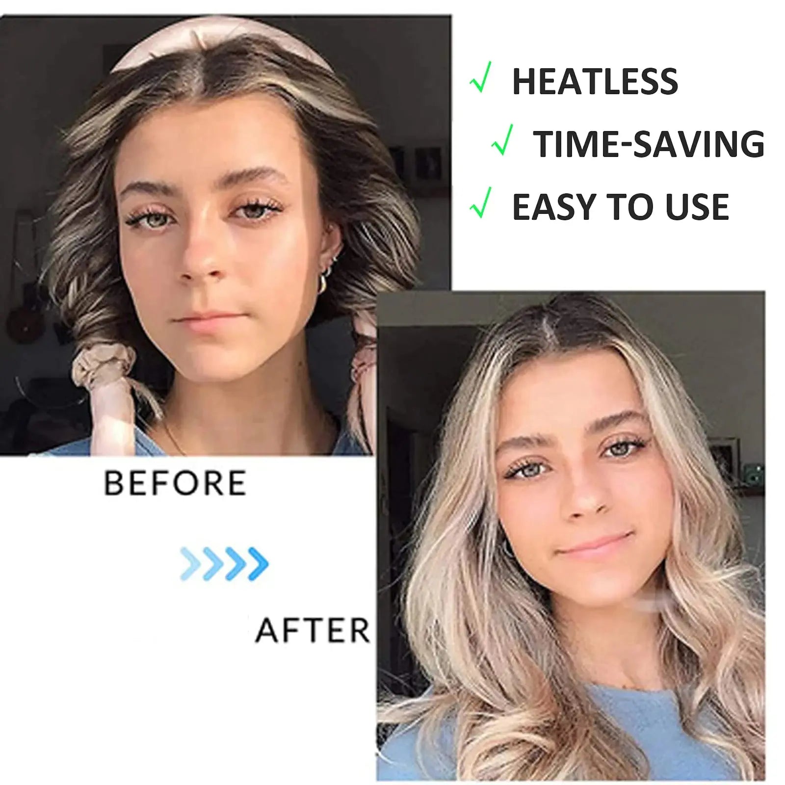 Heatless Curling set,Silk Curls Rod Headband,No Heat Rollers to Sleep in Overnight