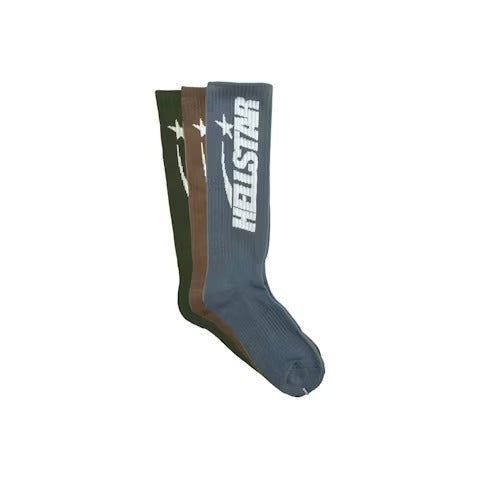 Hellstar Logo Socks (3 Pack) Earth Tone