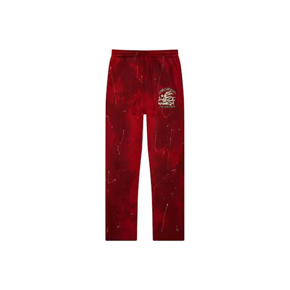 Hellstar Sports Lava Wash Tie-Dye Sweatpants Red