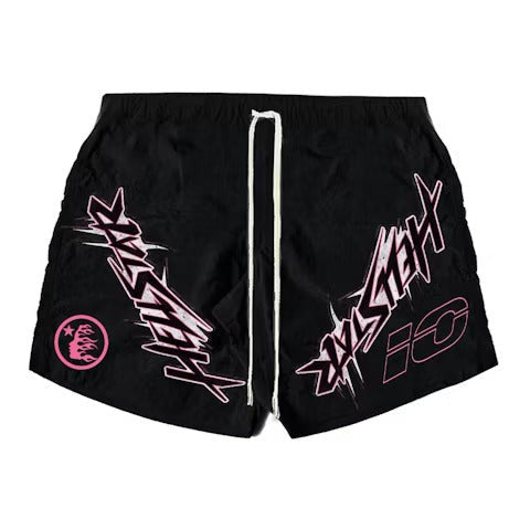 Hellstar Waxed Nylon Athletic Shorts Black