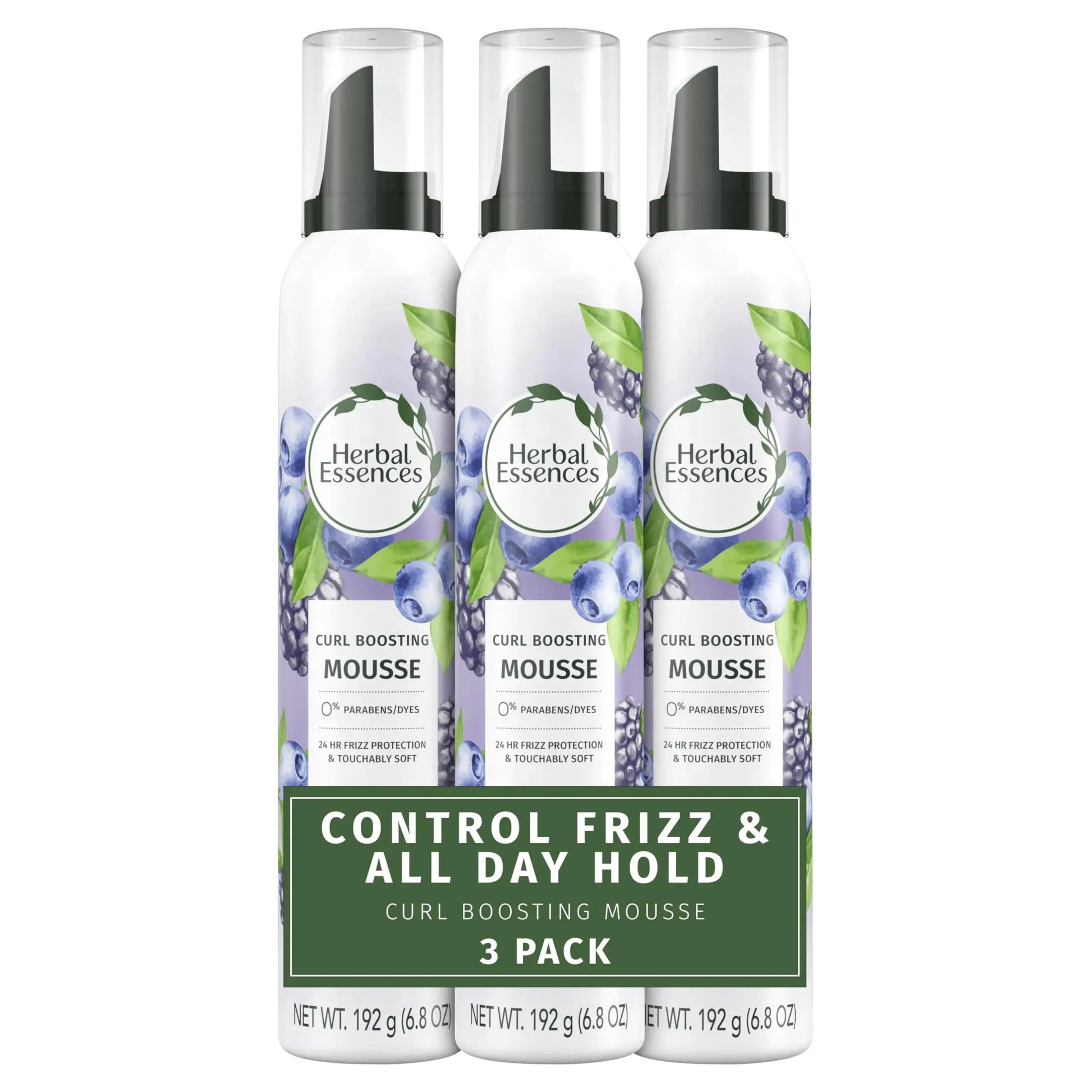 Herbal Essences Curl Boosting Mousse – Frizz Control for Curly & Wavy Hair (6.8 Fl Oz, 3 Pack)