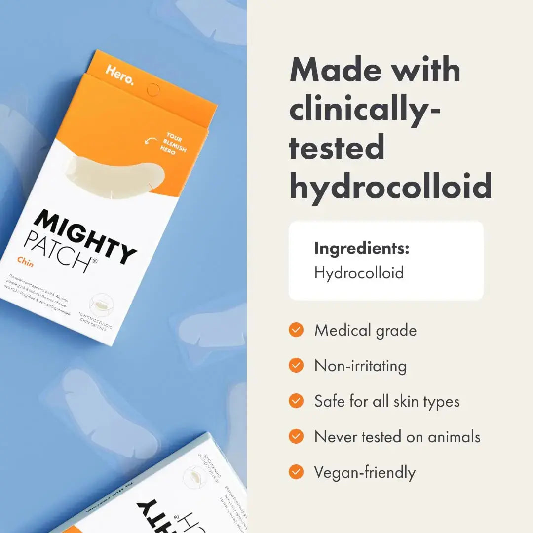 Hero Cosmetics Mighty Patch™ | XL Contoured Hydrocolloid Chin Pimple Patch