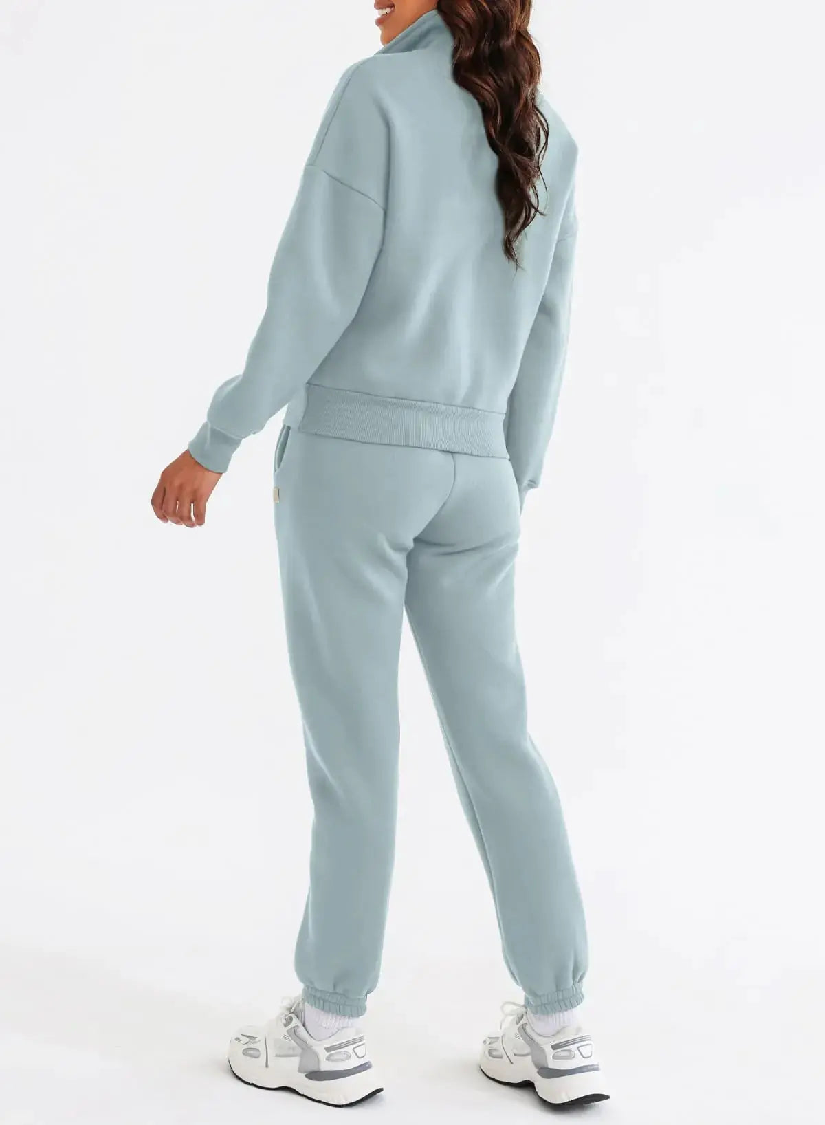 Herseas Women 2 Piece Outfits Sweatsuit Lounge Set Half Zip Pullover with Jogger Airport Tracksuit Matching Pants Set