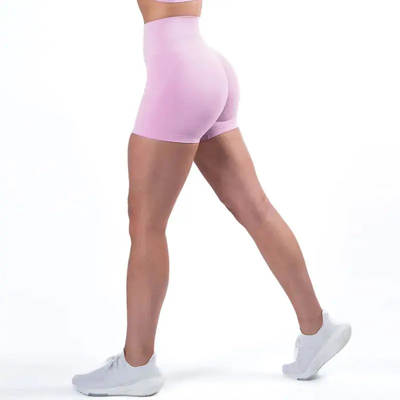High Waist Sport Shorts - Moisture Wicking Fabric