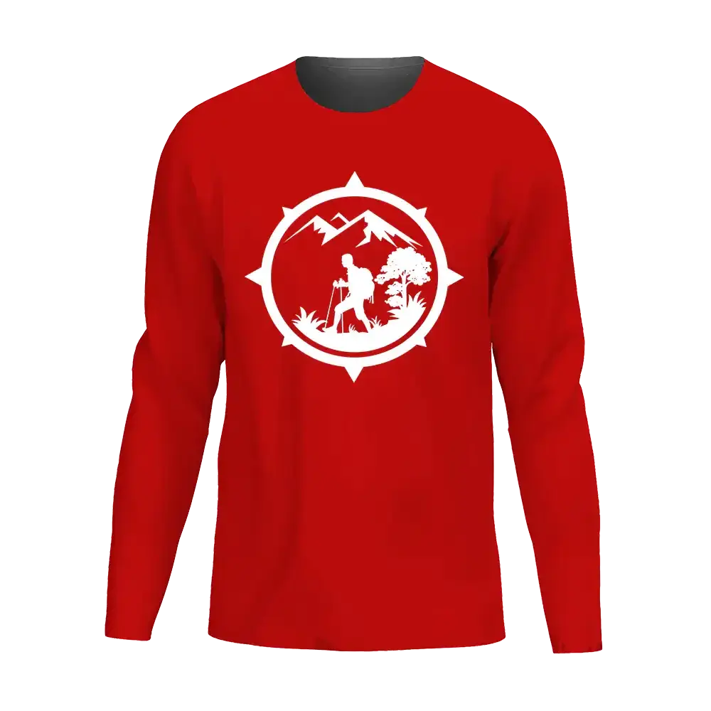 Hiking Mountain Compass Men Long Sleeve Shirt
