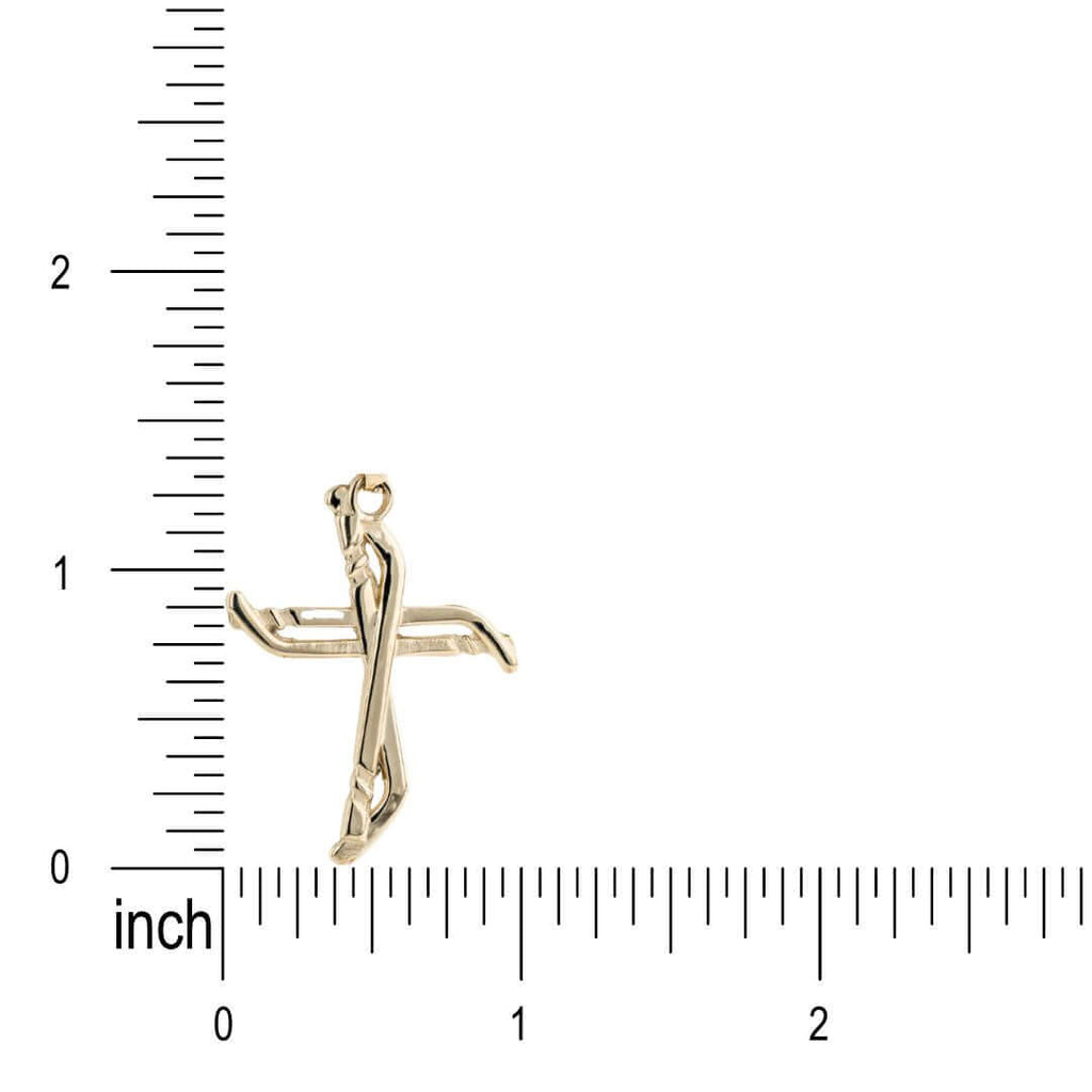 Slap Shot Hockey Cross Necklace