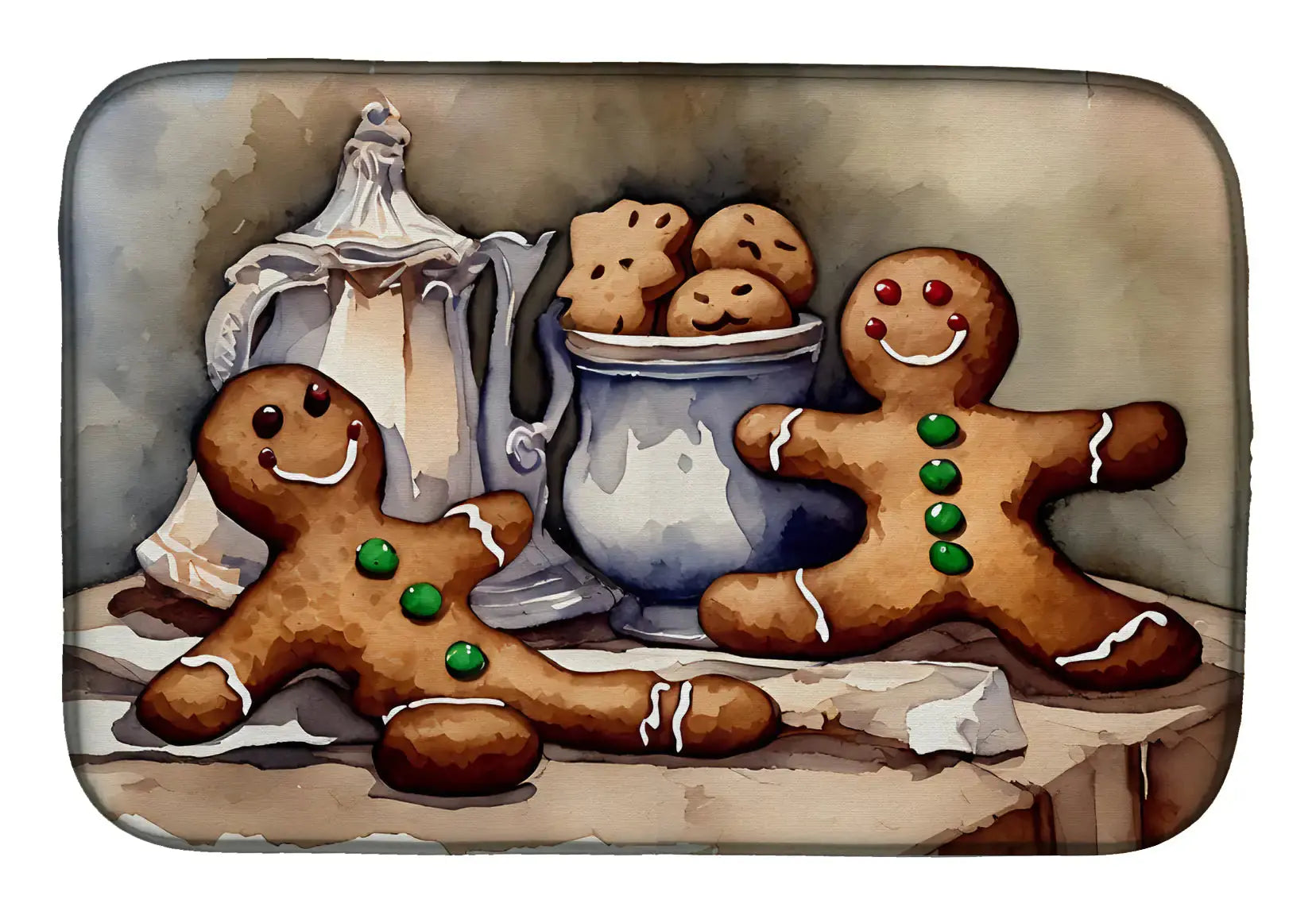 Holiday Gingerbread Dish Mat