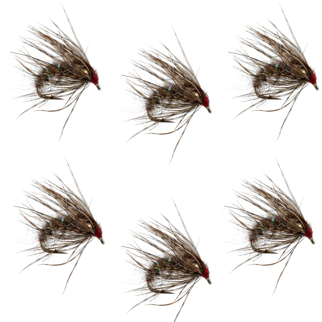 Hares Ear Holy Grail Caddis Pupa Emerger 6 Flies Hook Size 12