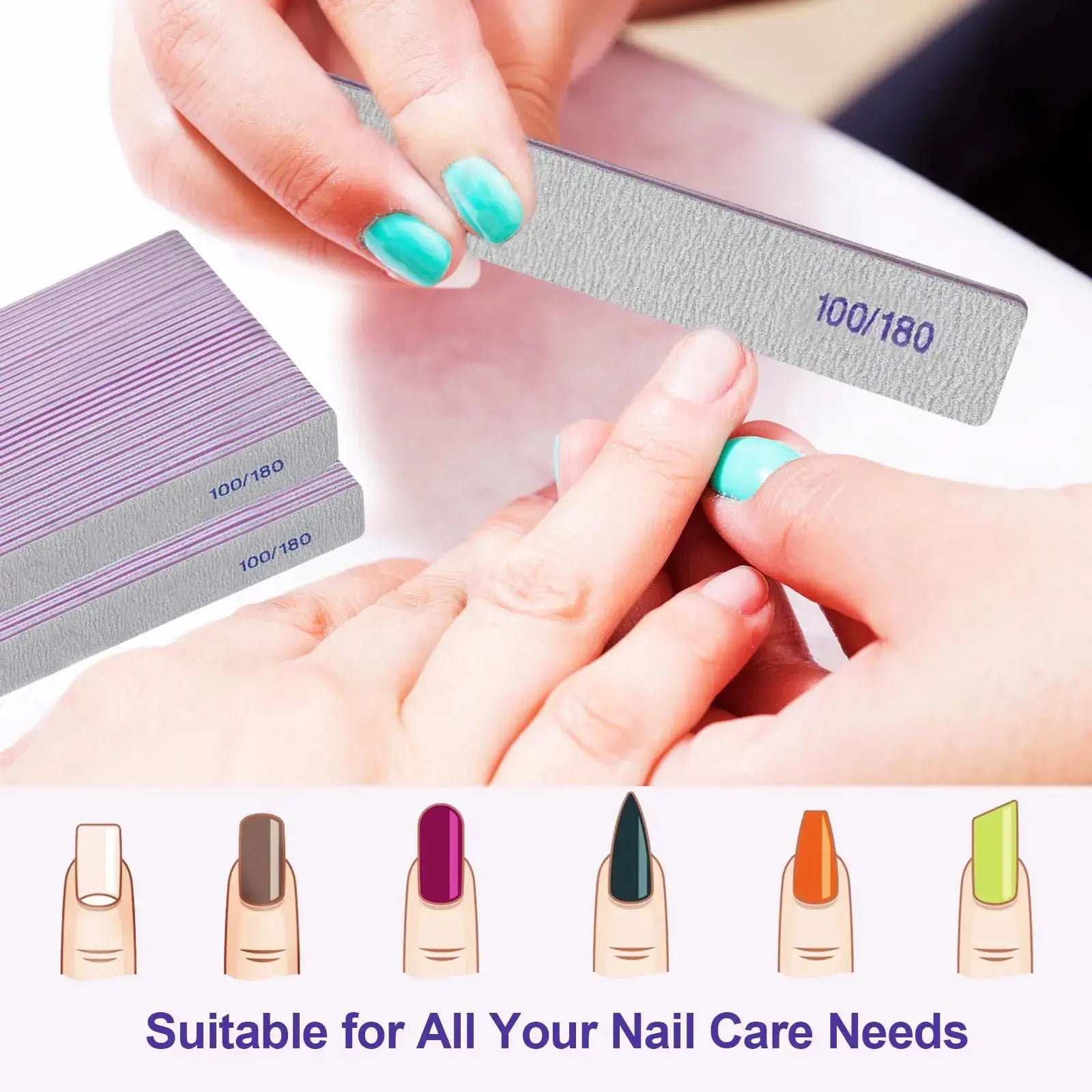 HomeyEra Nail Files Emery Boards Nail File for Natural & Acrylic Nails