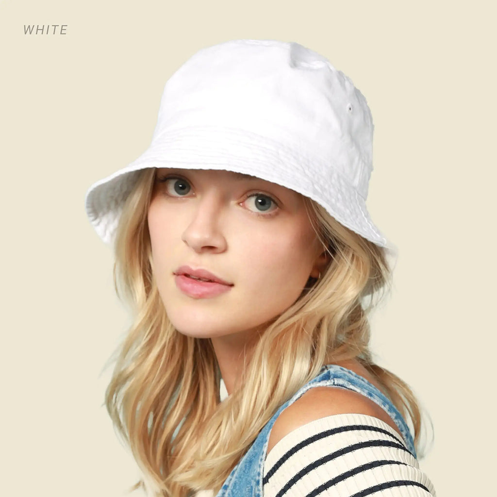 Hot Summer Bucket Hat - Trendy Cotton Sun Hat for Beach, Golf, Fishing Vacation Boonie for Men and Women
